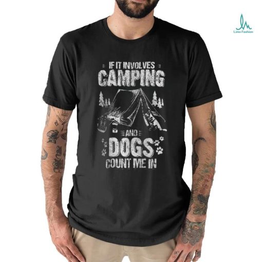 Camping and Dogs Funny Tent Camper Dog White Distressed Essential T Shirt