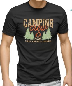 Camping crew fires friends drinks shirt
