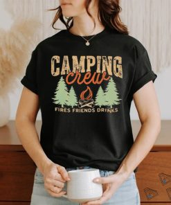 Camping crew fires friends drinks shirt