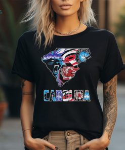 Carolina Hurricanes South Carolina Gamecocks Charlotte FC Carolina Panthers 2024 Logo Shirt