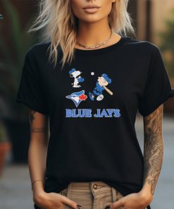 Charlie Brown And Snoopy Blue Jays Playing Baseball 2024 Shirt