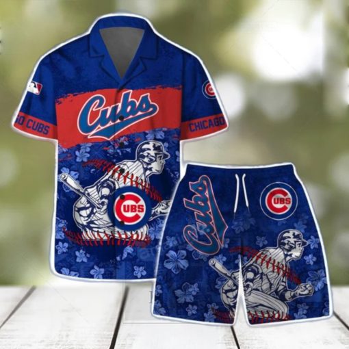 Chicago Cubs MLB Flower 3D Aloha Summer Hawaiian Shirt & Short