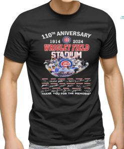 Chicago Cubs Wrigley Field Stadium 110th Aniversary 1914 2024 Thank You For The Memories T Shirt