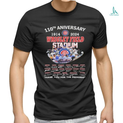 Chicago Cubs Wrigley Field Stadium 110th Aniversary 1914 2024 Thank You For The Memories T Shirt