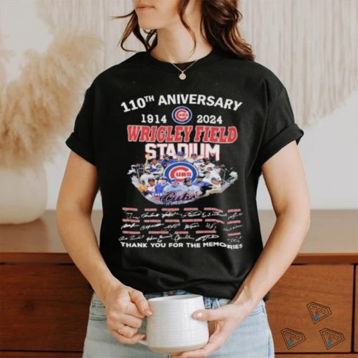 Chicago Cubs Wrigley Field Stadium 110th Aniversary 1914 2024 Thank You For The Memories T Shirt