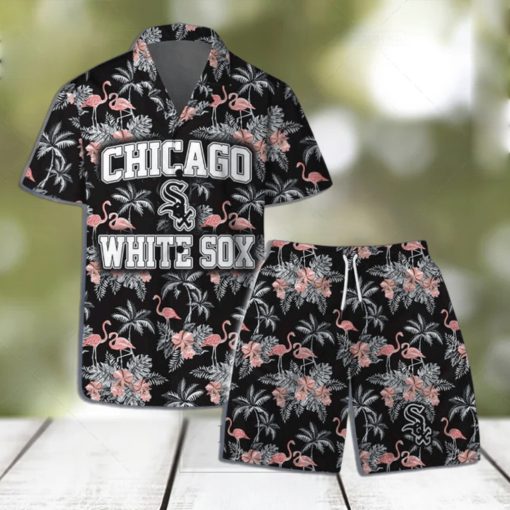 Chicago White Sox Team Logo Pattern MLB Flamingo Hawaiian Shirt & Short
