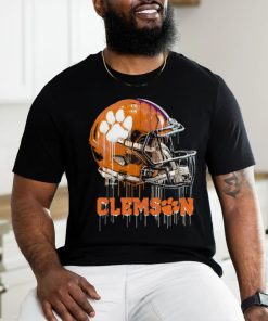 Clemson Tigers Team Logo Dripping Helmet T Shirt