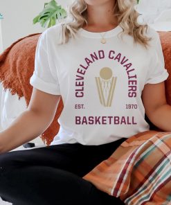 Cleveland Cavaliers Merch White Cleveland Basketball Arch Tee shirt