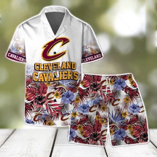 Cleveland Cavaliers Team Logo Pattern Basketball Season Hawaiian Shirt & Short