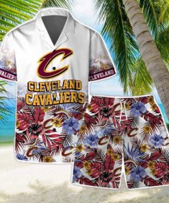 Cleveland Cavaliers Team Logo Pattern Basketball Season Hawaiian Shirt & Short