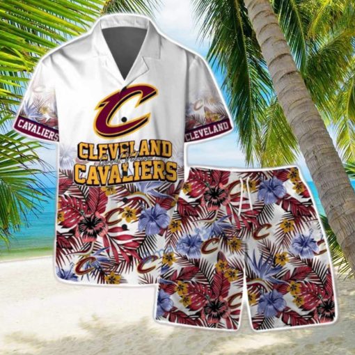 Cleveland Cavaliers Team Logo Pattern Basketball Season Hawaiian Shirt & Short