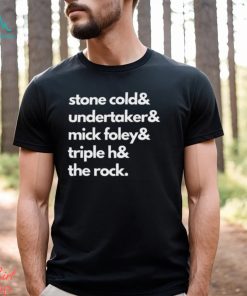 Cold& Undertaker& Mick Foley& Triple H& The Rock Shirt