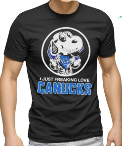 Cool Snoopy I just freaking love Vancouver Canucks shirt