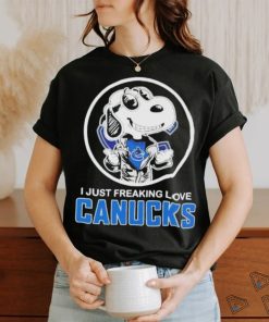 Cool Snoopy I just freaking love Vancouver Canucks shirt