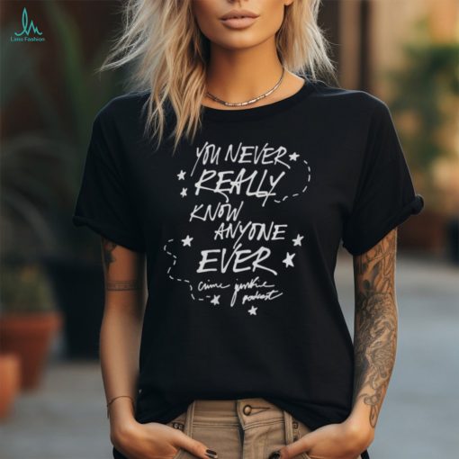 Crime Junkie Merch You Never Really Know Anyone Seafoam Shirt