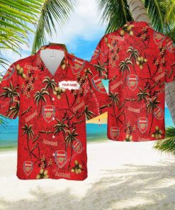 Custom Name Arsenal Aloha 3D Hawaiian Shirt Gold Flower Vintage Gift Summer