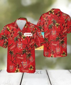 Custom Name Arsenal Aloha 3D Hawaiian Shirt Gold Flower Vintage Gift Summer