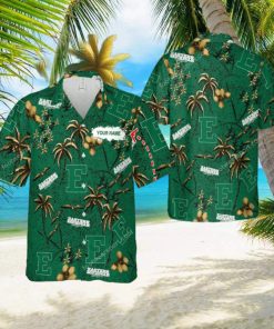 Custom Name Eastern Michigan Eagles 3D Hawaiian Shirt Gold Flower Vintage All Over Print Gift For Fans