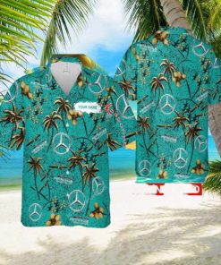 Custom Name F1 Racing Mercedes AMG PETRONAS F1 Team 3D Hawaiian Shirt Gold Flower Vintage For Men And Women