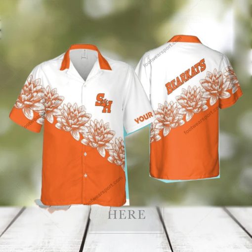 Custom Name NCAA Sam Houston Bearkats Vacation Wear Beach Hawaiian Shirt Flower For Men And Women