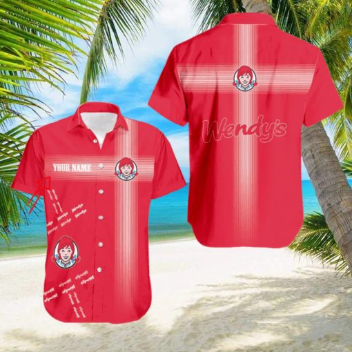 Custom Name WENDY’S Logo Brand New Palm Brand Beach Hawaiian Shirt For Men And Women