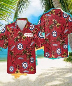 Custom Name Winnipeg Jets 3D 3D Hawaiian Shirt Gold Flower Vintage For Men And Women