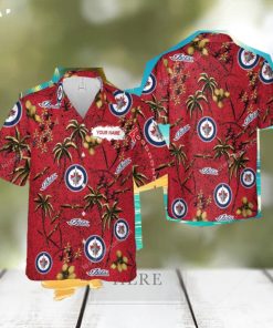 Custom Name Winnipeg Jets 3D 3D Hawaiian Shirt Gold Flower Vintage For Men And Women