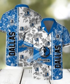 Dallas Mavericks NBA Logo Hibiscus Mix Tree Pattern Set Hawaiian Shirt & Short