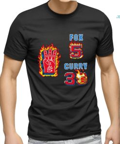 De’Aaron Fox 5 vs Stephen Curry 30 fire pixel shirt