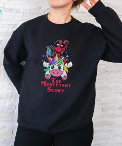 Deadpool and unicorn the mercenary story cartoon shirt