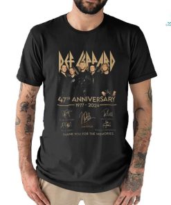 Def Leppard 47th Anniversary 1977 2024 Signatures Thank You For The Memories T Shirt