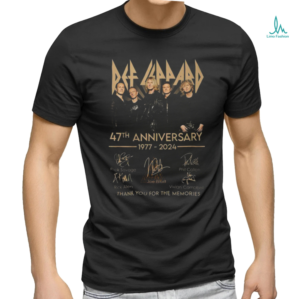 Def Leppard 47th Anniversary 1977 2024 Signatures Thank You For The Memories T Shirt Def Leppard 47th Anniversary 1977 2024 Signatures Thank You For The Memories T Shirt