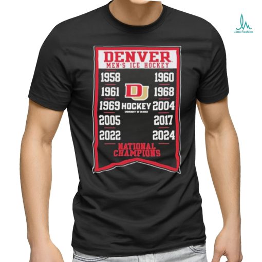 Denver Men’s ICE Hockey 10x 1958 2024 National Champions Shirt