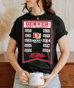 Denver Men’s ICE Hockey 10x 1958 2024 National Champions Shirt