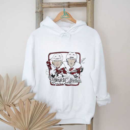 Detroit Red Wings Bob Probert and Joey Kocur the Bruise brothers signatures caricatures shirt