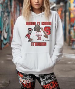 Dj Burns Nc State When It Rains It Burns Shirt