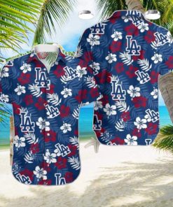 Dodgers Aloha Pattern Logo And Flowers Hawaiian Shirt Style Gift