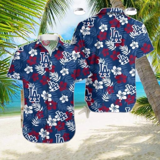 Dodgers Aloha Pattern Logo And Flowers Hawaiian Shirt Style Gift