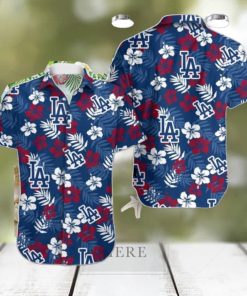 Dodgers Aloha Pattern Logo And Flowers Hawaiian Shirt Style Gift