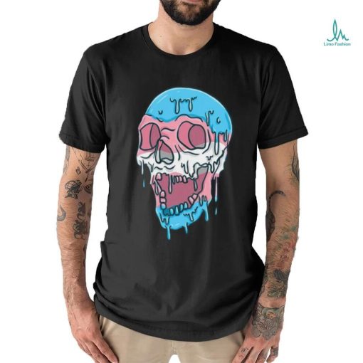 Dripping Trans Pride Skull Transgender Tee Shirt