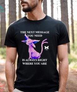 Eeveelutions the next message you need is always right where you are shirt