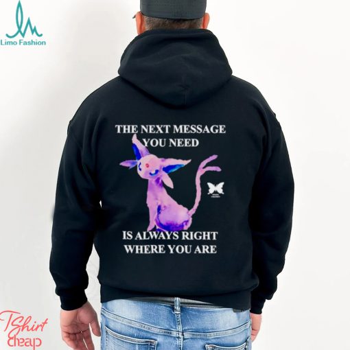 Eeveelutions the next message you need is always right where you are shirt
