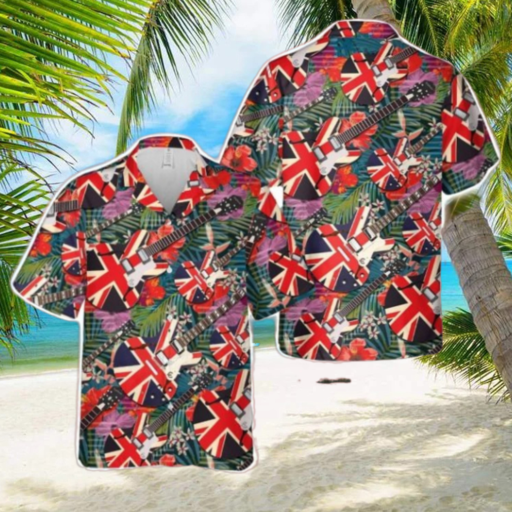 blowtee: Epiphone ES 335 Union Jack Hawaiian Shirt Summer Holiday Gift