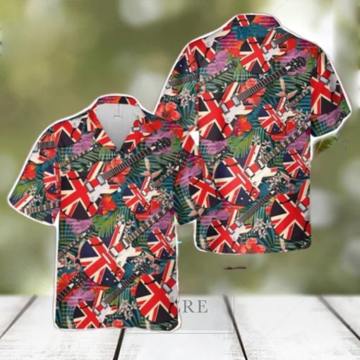 Epiphone ES 335 Union Jack Hawaiian Shirt Summer Holiday Gift