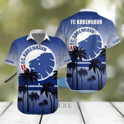 F.C. København Blue Palm Tree Hawaiian Shirt Impressive Gift