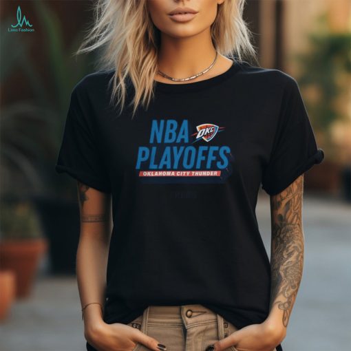 Fanatics Branded Heather Gray Oklahoma City Thunder 2024 NBA Playoffs Defensive Stance T Shirt