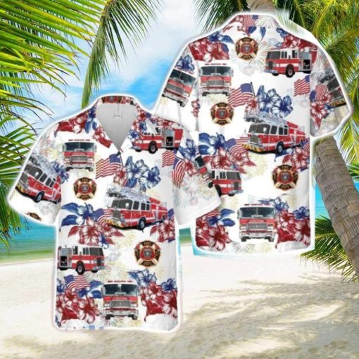 Firefighter Fire Truck, 4th Of July 3D Beach Shirt Summer Hawaiian Shirt