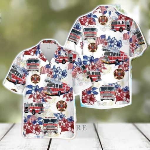 Firefighter Fire Truck, 4th Of July 3D Beach Shirt Summer Hawaiian Shirt