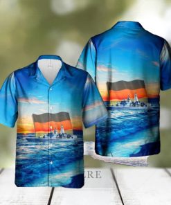 German Navy Deutsche Marine Frigate Lubeck (F214) Hawaiian Shirt