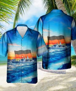 German Navy Deutsche Marine Frigate Lubeck (F214) Hawaiian Shirt